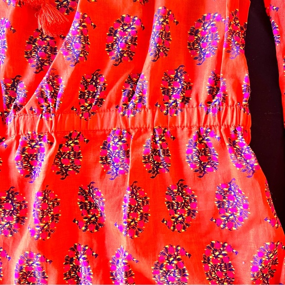 New TORY BURCH 100% Cotton Red Peasant Blouse/Tunic Top Size 12 NWT - Picture 4 of 9